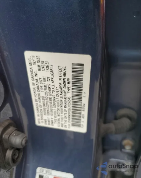 2014 Honda Cr-V Ex z USA, uszkodzony, nr VIN 2HKRM3H56EH556546